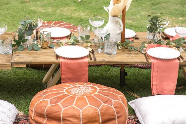 Leather Moroccan Pouffe